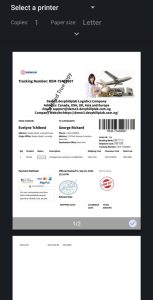 Logistics company Website invoice receipt