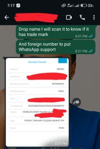 Payment deposit for online banking format client