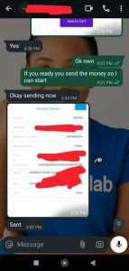 Consignment website payment prove